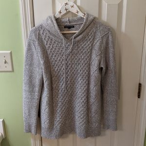 Gray hooded sweater